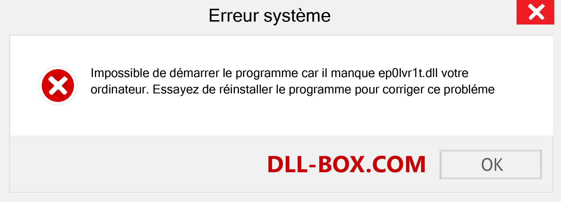Le fichier ep0lvr1t.dll est manquant ?. Télécharger pour Windows 7, 8, 10 - Correction de l'erreur manquante ep0lvr1t dll sur Windows, photos, images